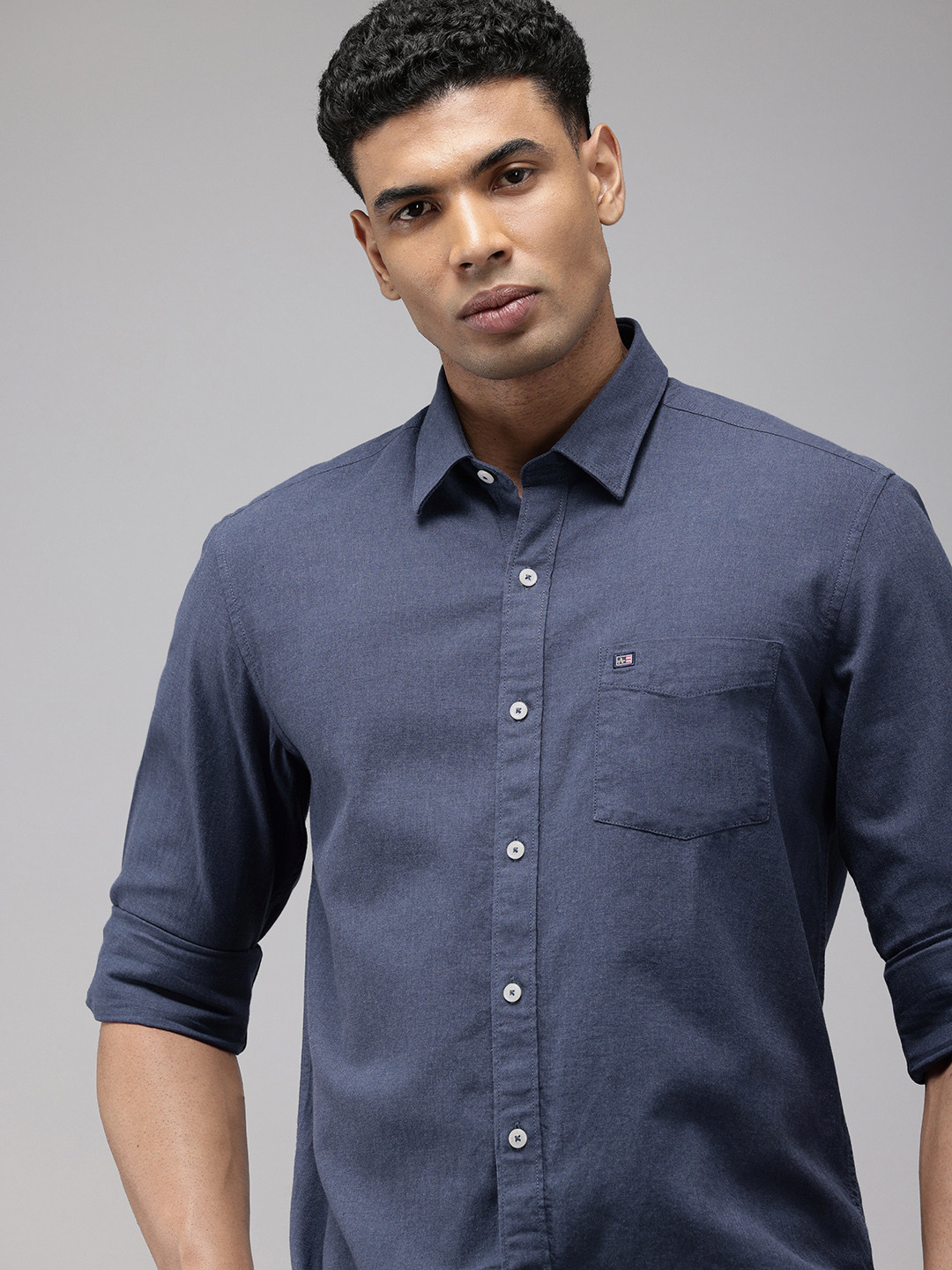 

Arrow Sport Manhattan Slim Fit Pure Cotton Casual Shirt, Blue