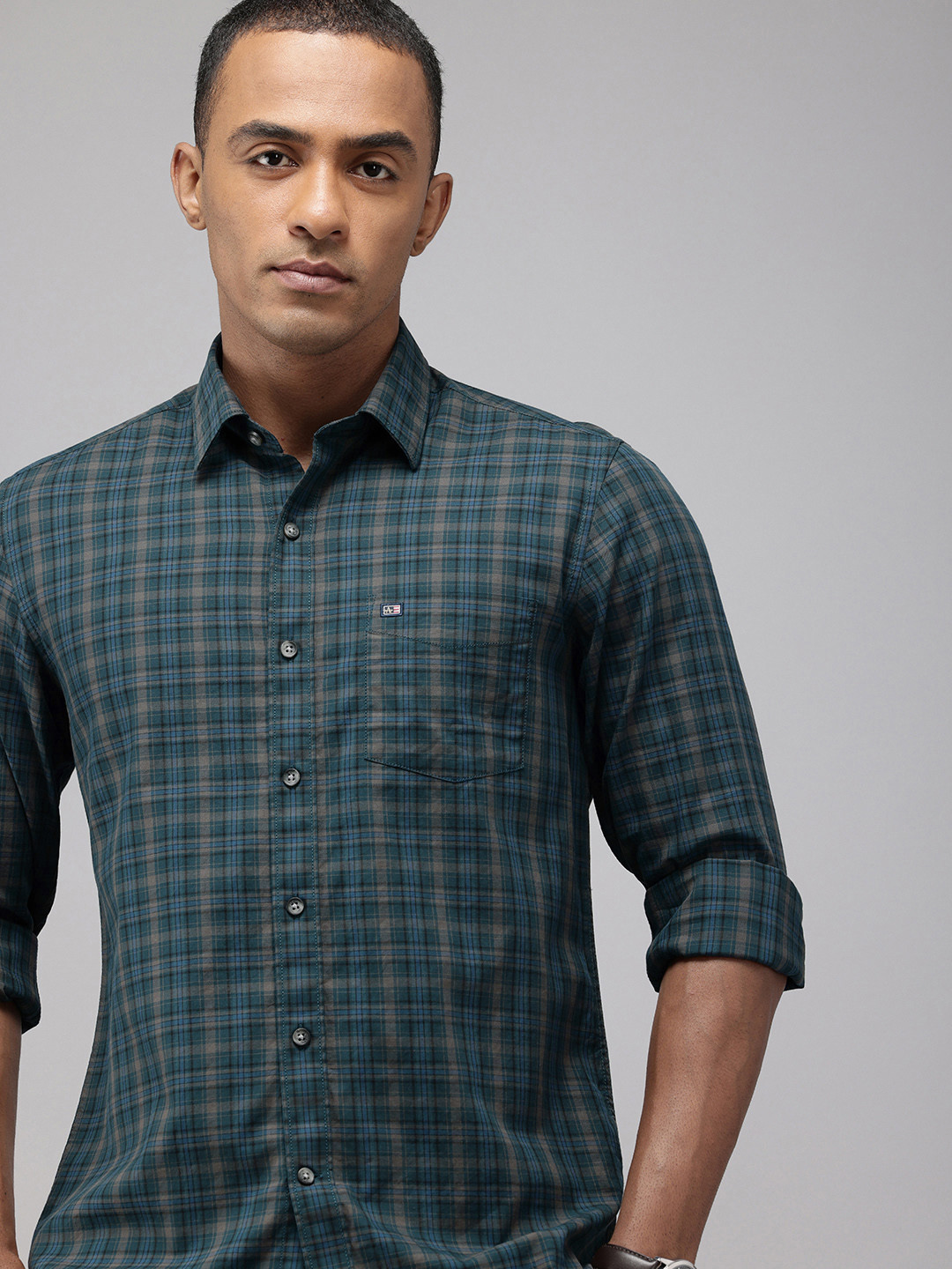 

Arrow Sport Tartan Checked Manhattan Slim Fit Opaque Pure Cotton Casual Shirt, Multi