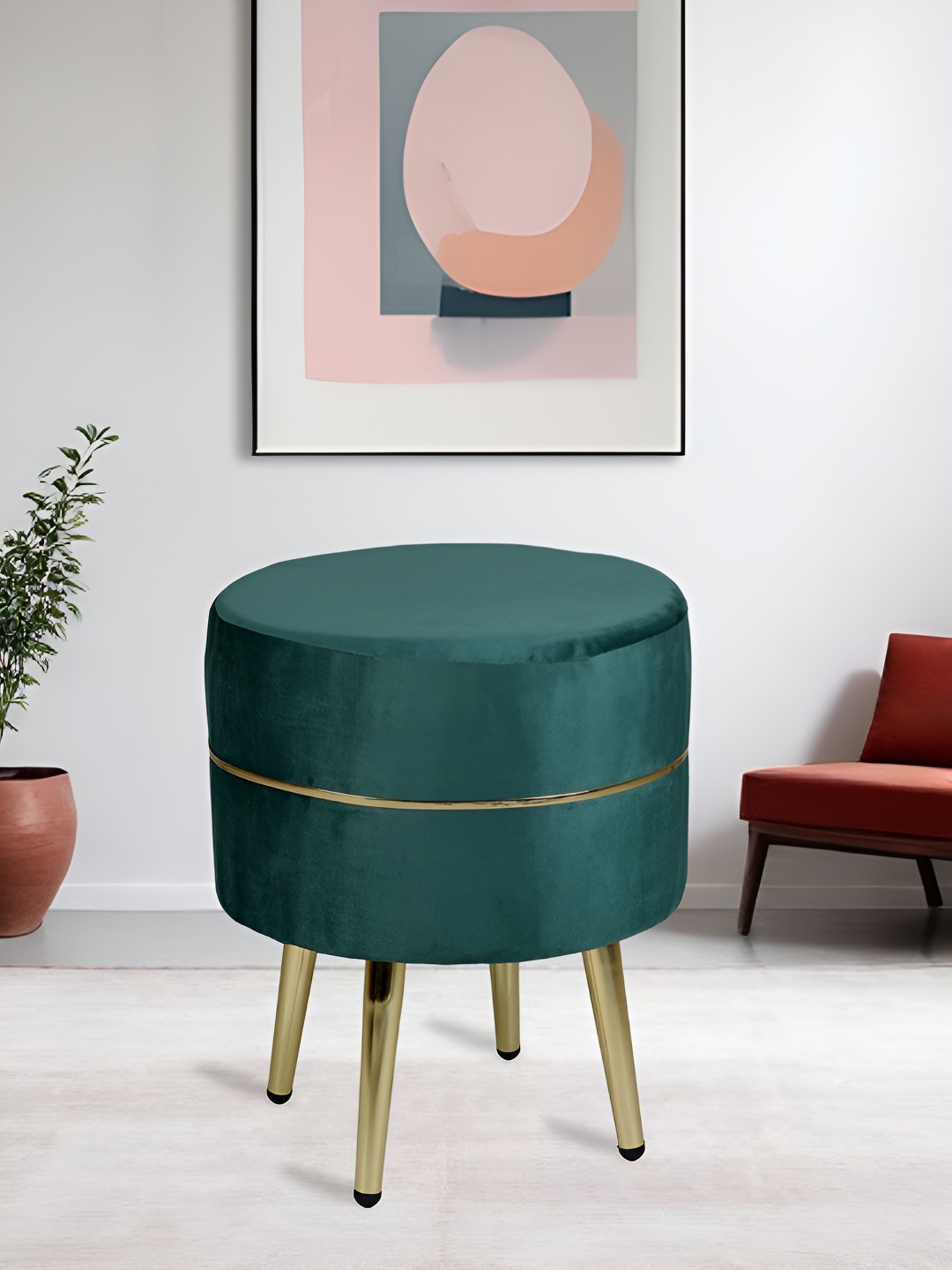 

CDI Green Round-Shaped Ottoman