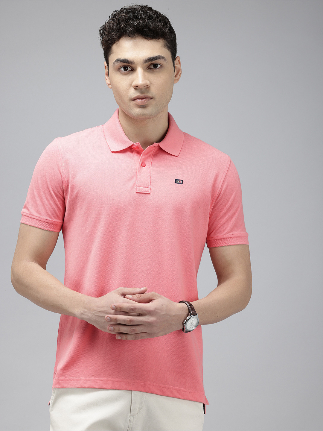 

Arrow Sport Polo Collar T-shirt, Pink