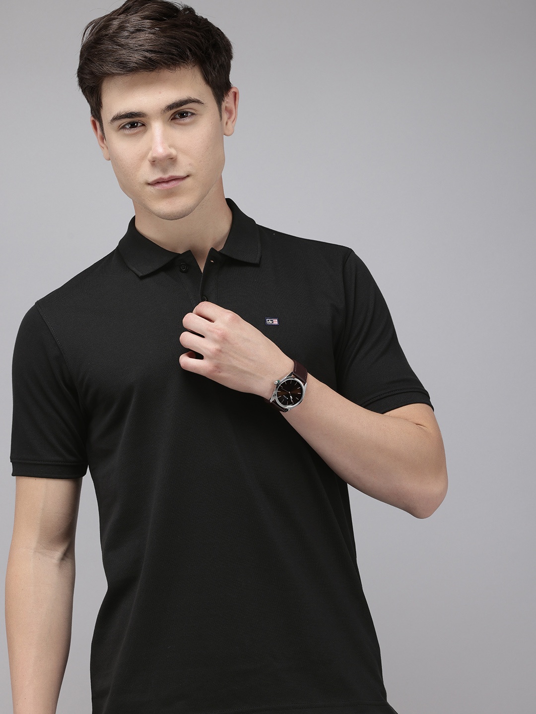 

Arrow Sport Regular Fit Polo Collar T-shirt, Black