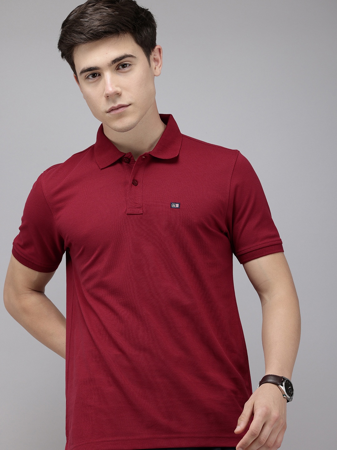 

Arrow Sport Regular Fit Polo Collar T-shirt, Maroon