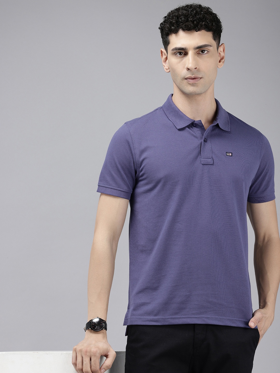 

Arrow Sport Polo Collar Regular Fit T-shirt, Purple