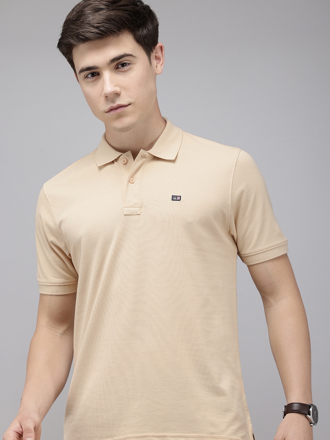 

Arrow Sport Regular Fit Polo Collar T-shirt, Beige