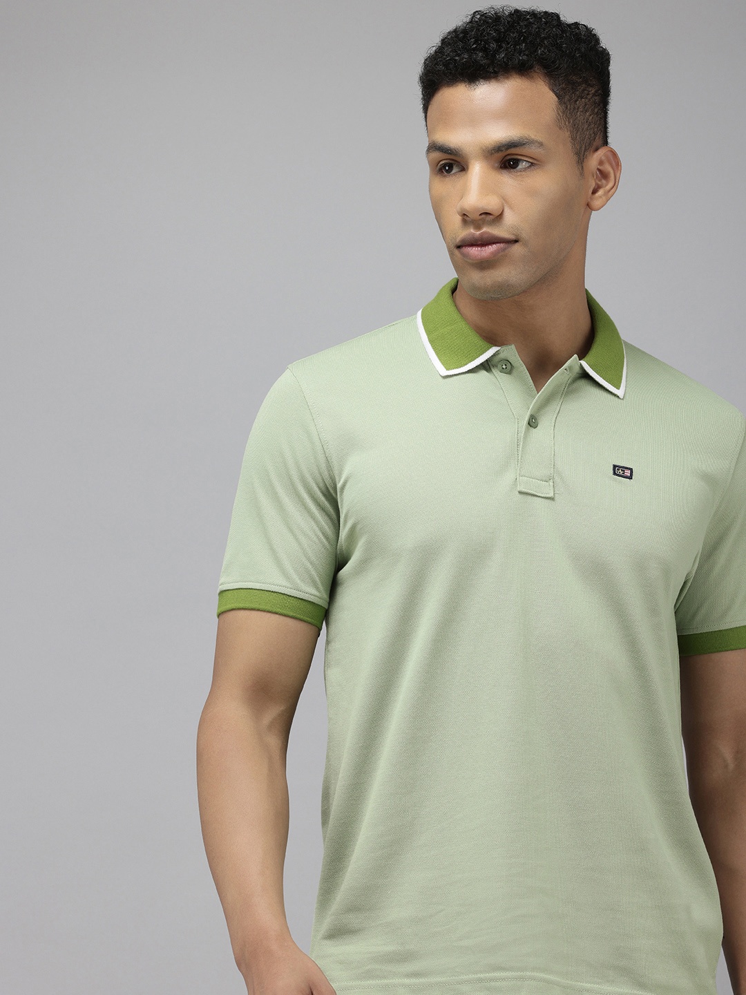 

Arrow Sport Short Sleeves Polo Collar T-shirt, Green