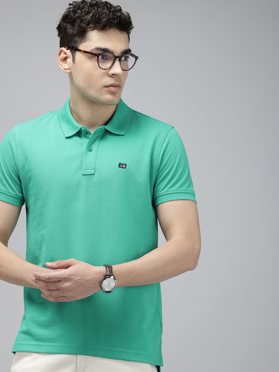

Arrow Sport Polo Collar T-shirt, Green