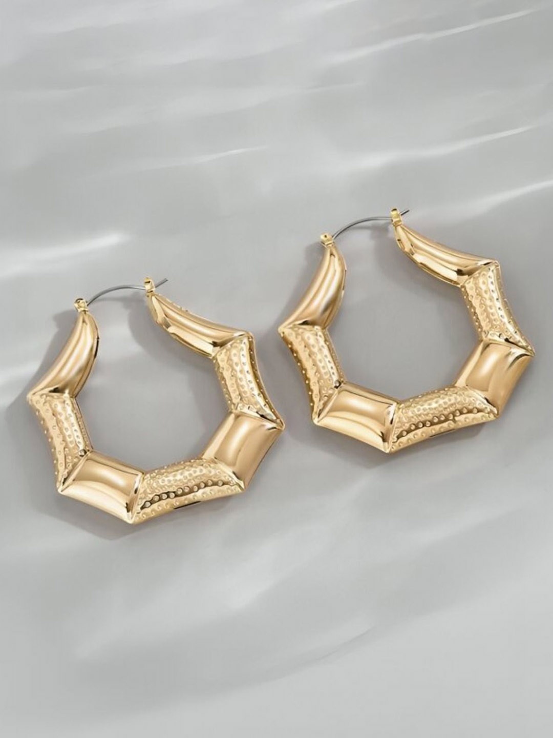 

KRYSTALZ Gold Plated Contemporary Hoop Earrings