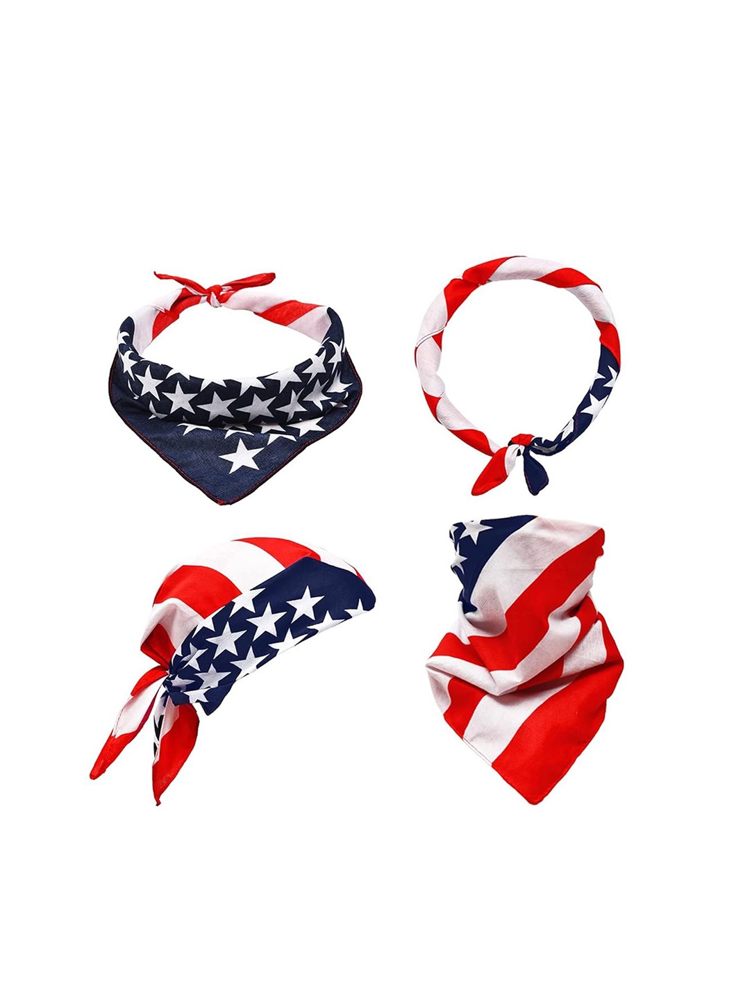 

Aadikart Unisex Printed Cotton Bandana Headband, Red