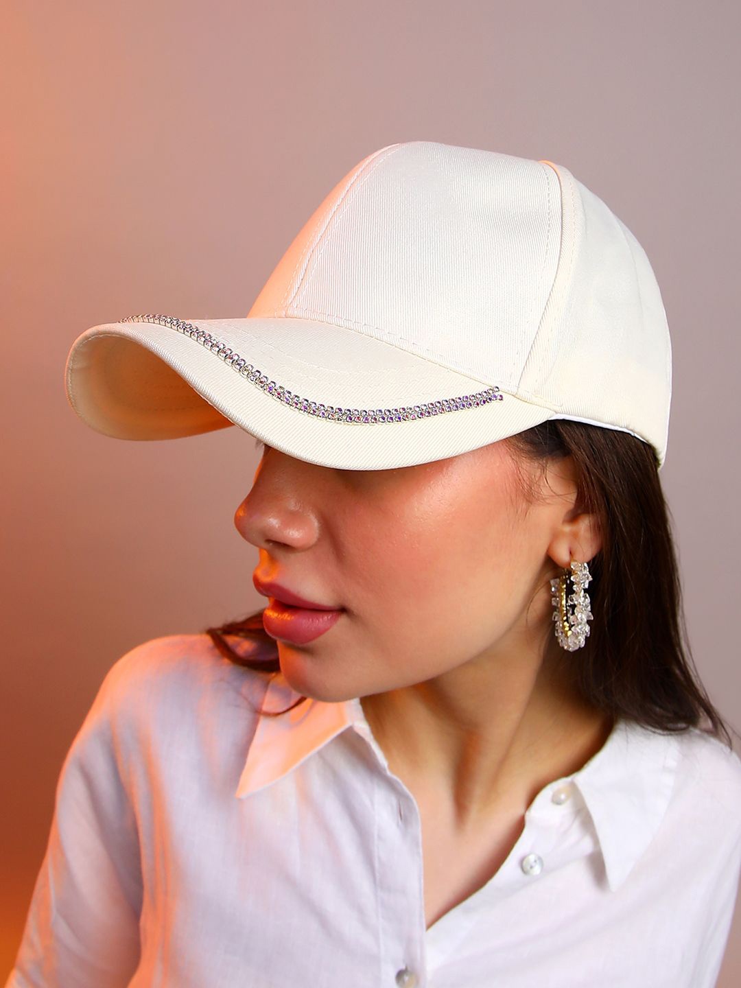 

HAUTE SAUCE by Campus Sutra Women Embellished Baseball Cap, White