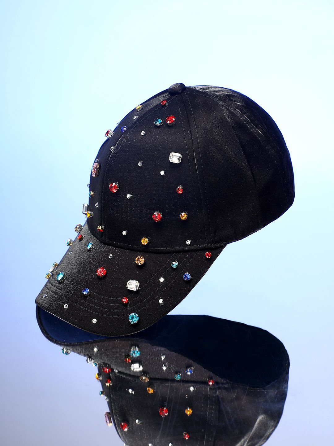 

HAUTE SAUCE by Campus Sutra Women Embellished Baseball Cap, Black