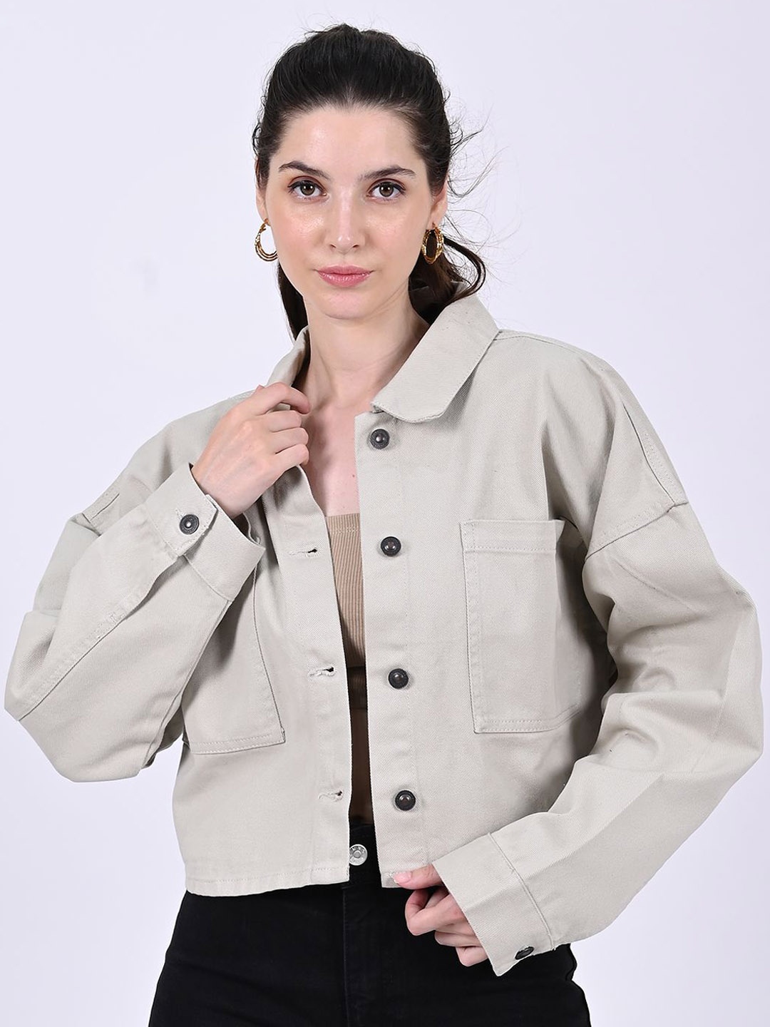 

NoBarr Solid Sporty Jacket, Beige