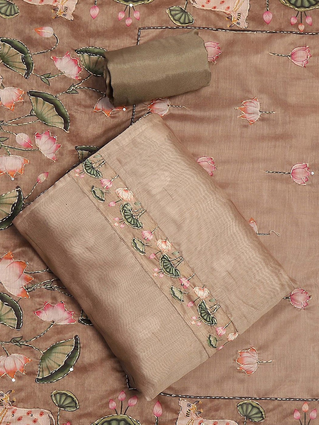 

Biba Embroidered Unstitched Dress Material, Green