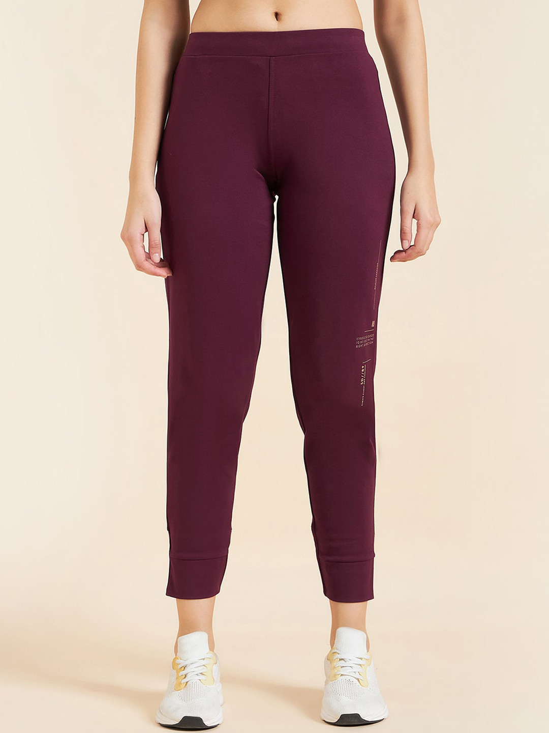 

Sweet Dreams Women Mid Rise Joggers, Burgundy
