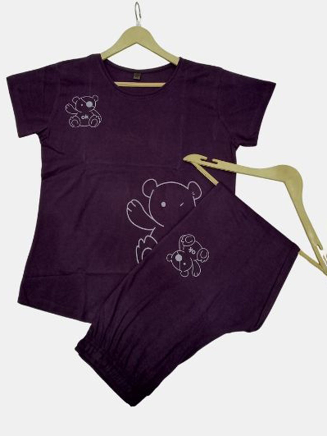 

Fasense Printed Top & Pyjama, Purple