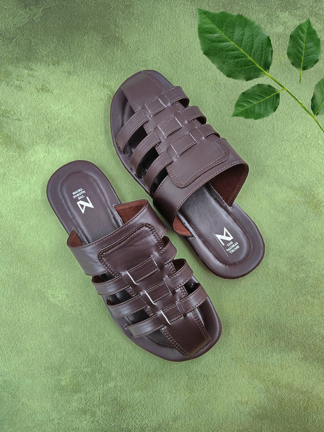 

THE MADRAS TRUNK Men Comfort Sandals, Coffee brown