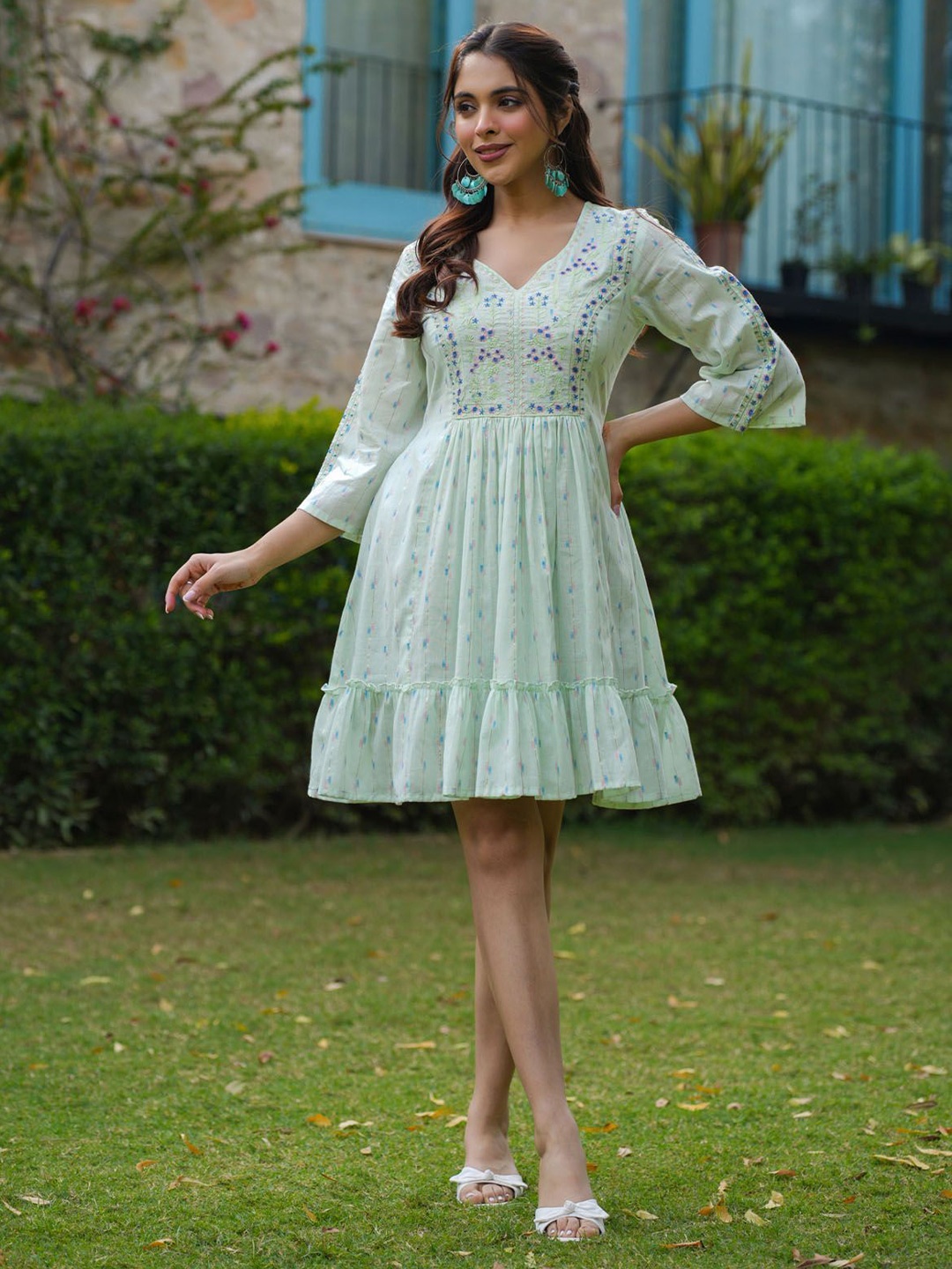 

FASHION DWAR A-Line Dress, Green