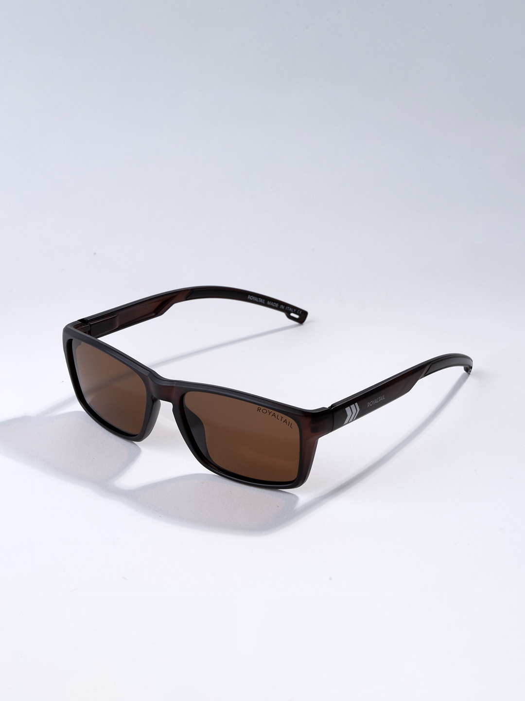 

ROYALTAIL Unisex Rectangle Sunglasses with UV Protected Lens RT-SUNG-080, Brown