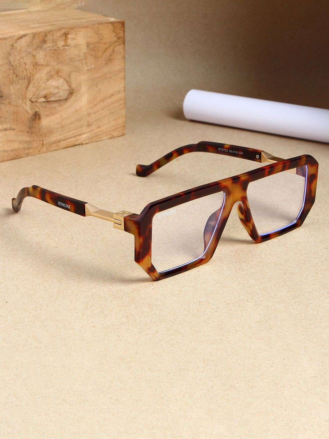 

ROYALTAIL Unisex Square Sunglasses with UV Protected Lens RT-SUNG-074, Brown