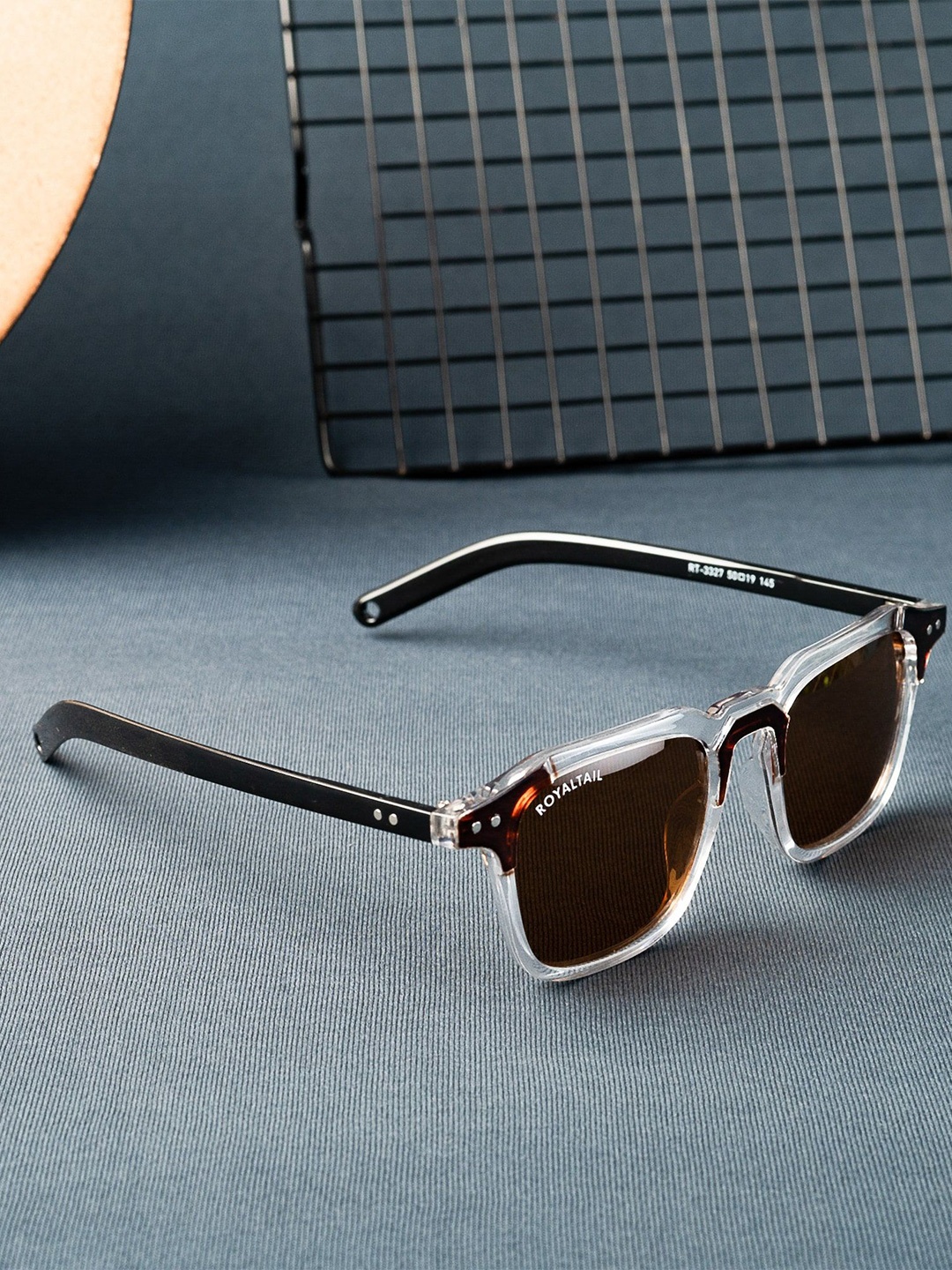 

ROYALTAIL Unisex Square Sunglasses with UV Protected Lens RT-SUNG-097, Brown