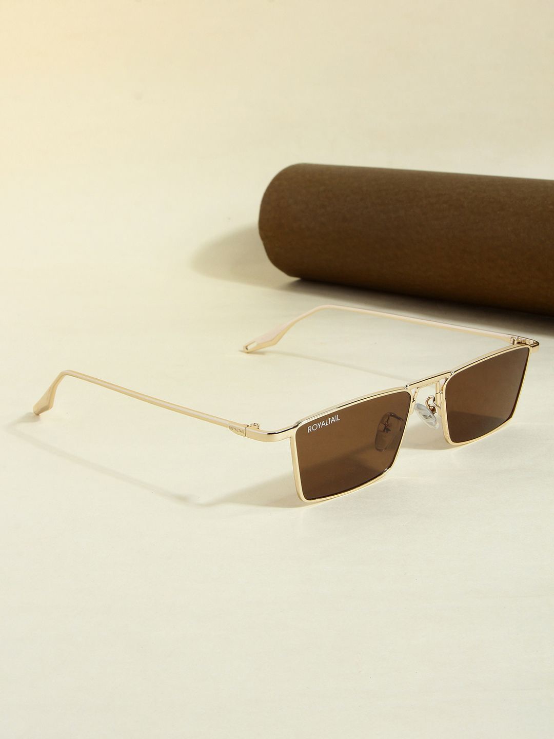 

ROYALTAIL Unisex Rectangle Sunglasses with UV Protected Lens RT-SUNG-099, Brown