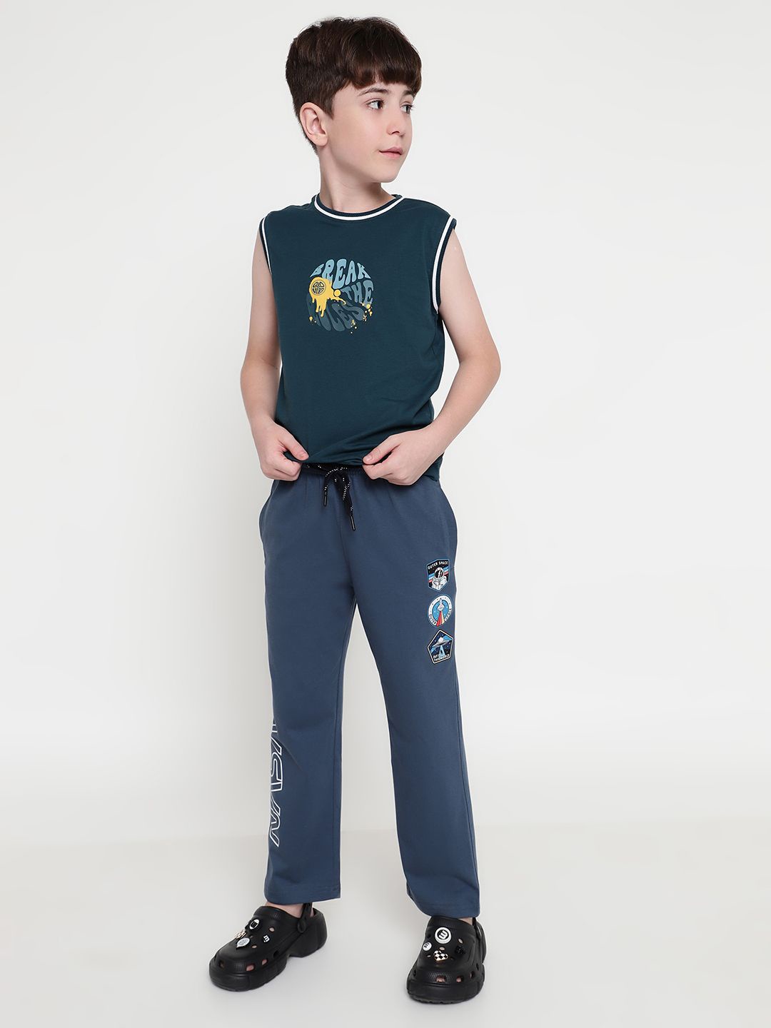 

Octave Boy Typography Printed Round Neck T-shirt, Teal