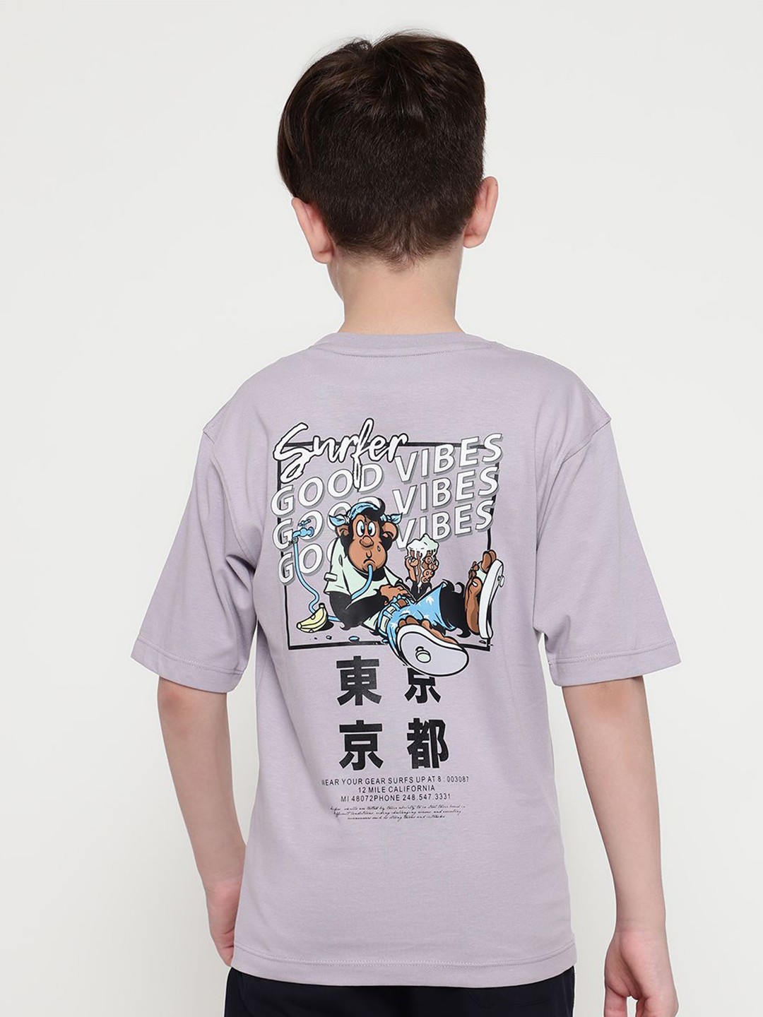 

Octave Boys Extended Sleeves Applique T-shirt, Purple