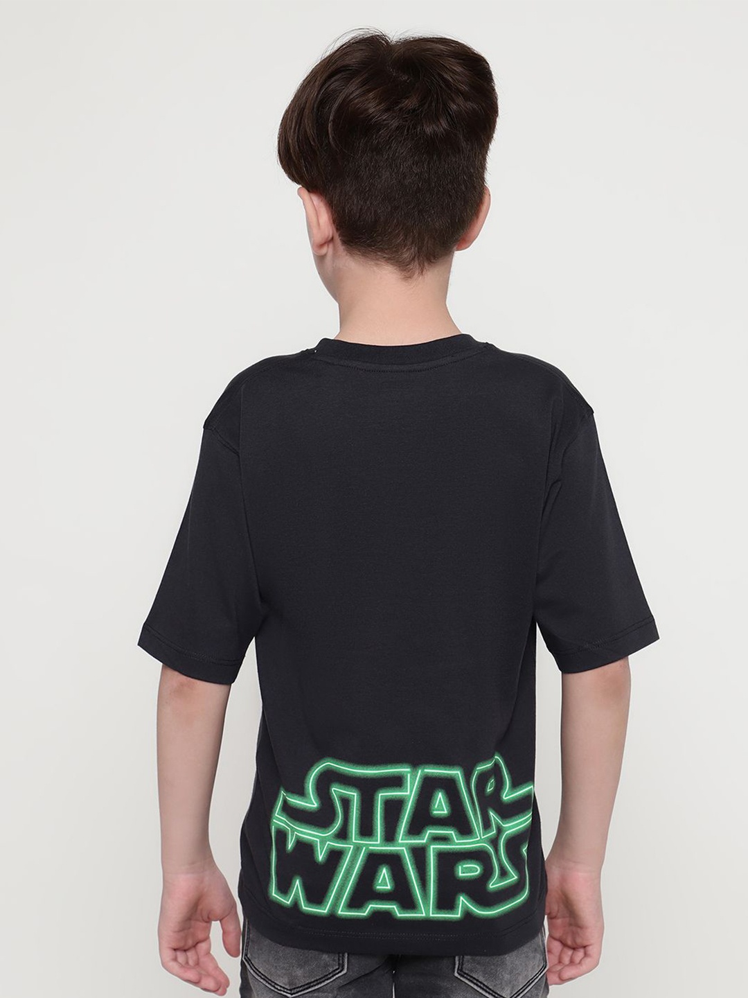 

Octave Boys Typography Star Wars Applique T-shirt, Charcoal