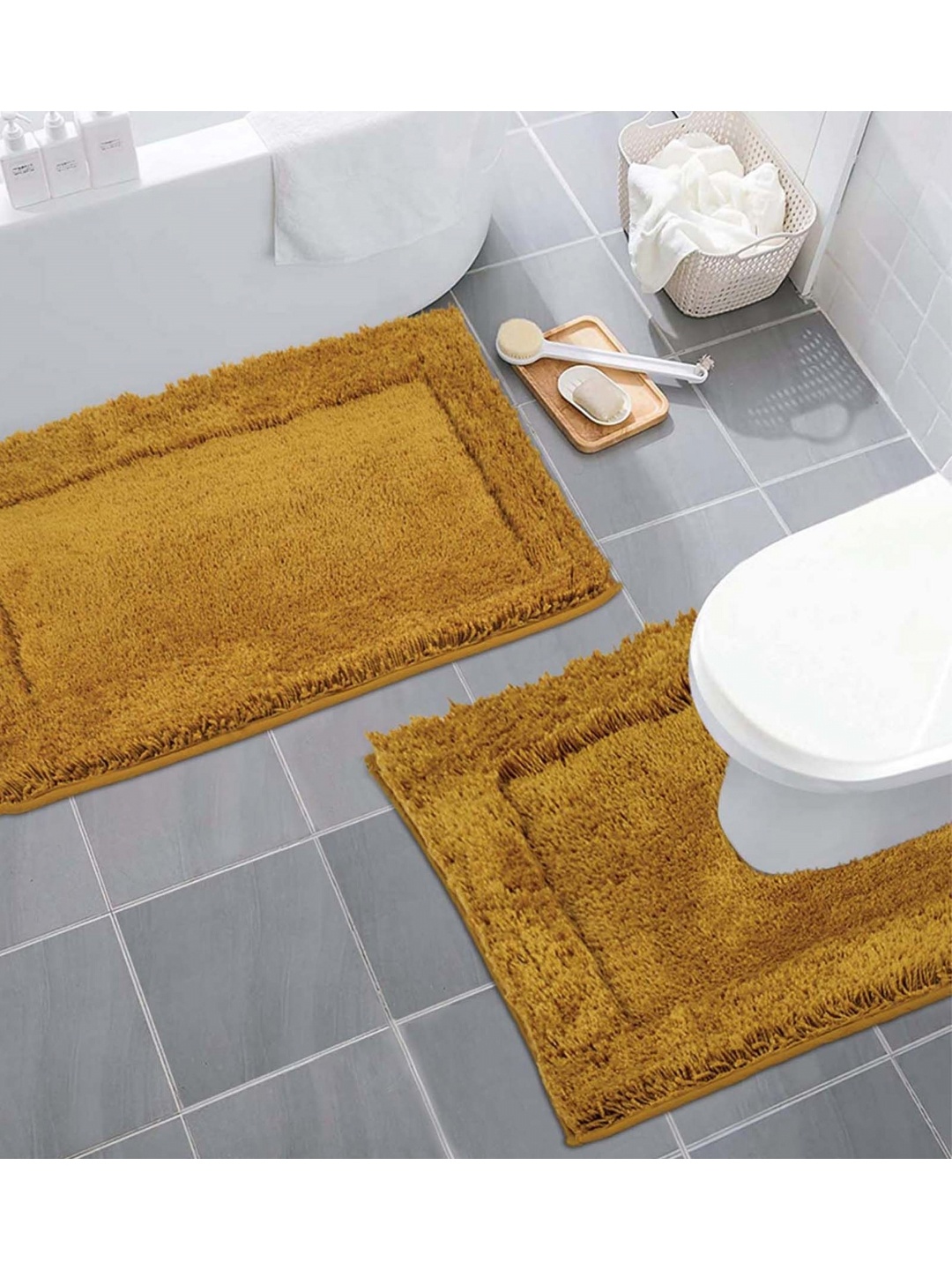

Freelance Mustard Yellow 2 Pieces 2200 GSM Microfibre Bath Rugs