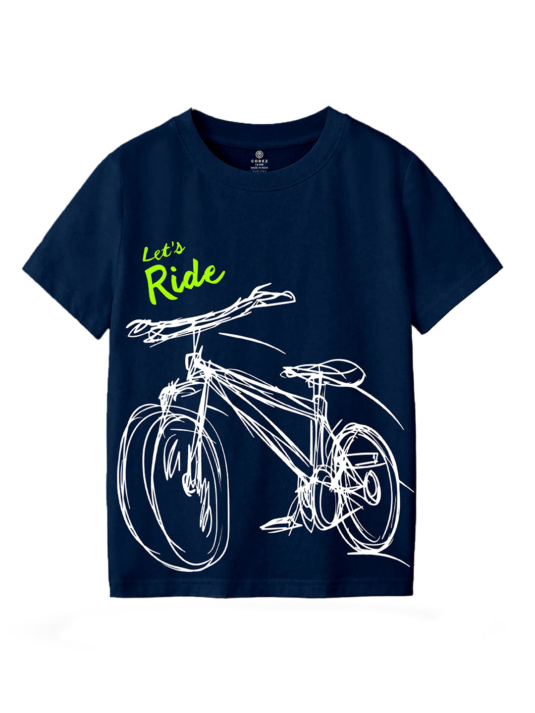 

CODEZ Boy Graphic Printed Round Neck T-shirt, Navy blue