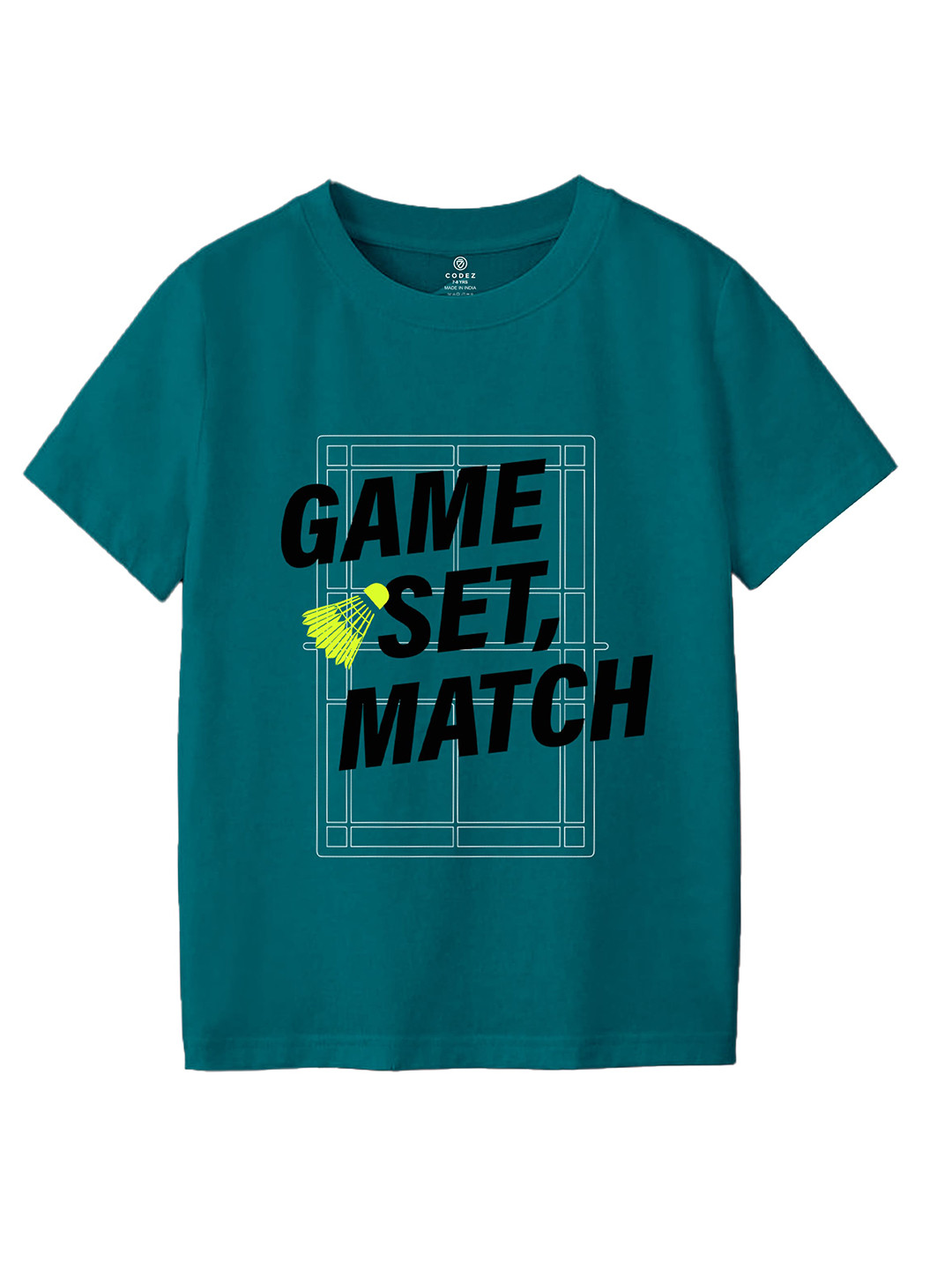 

CODEZ Boys Typography Printed T-shirt, Teal