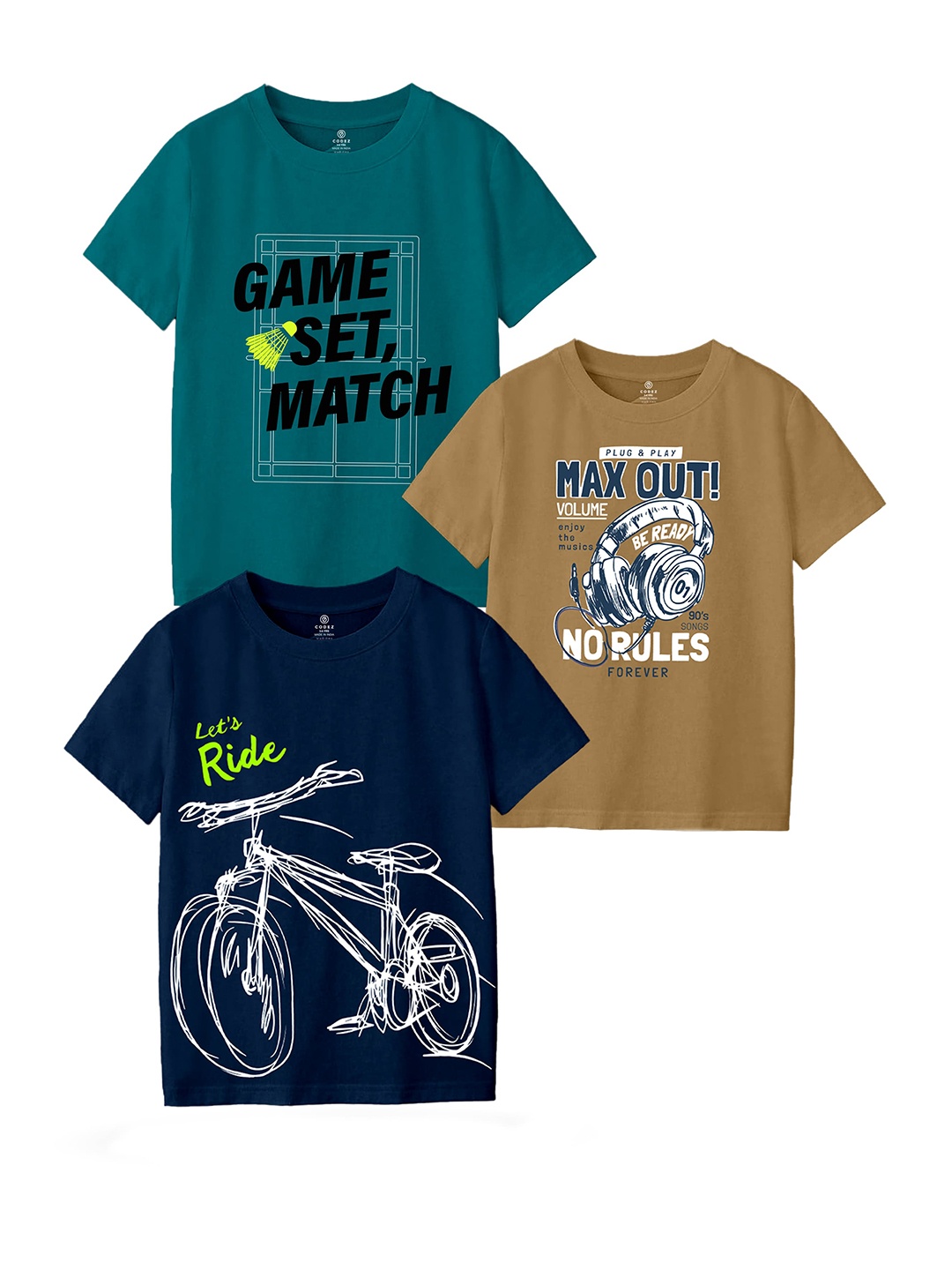 

CODEZ Boys 3 Printed Pockets T-shirt, Multi