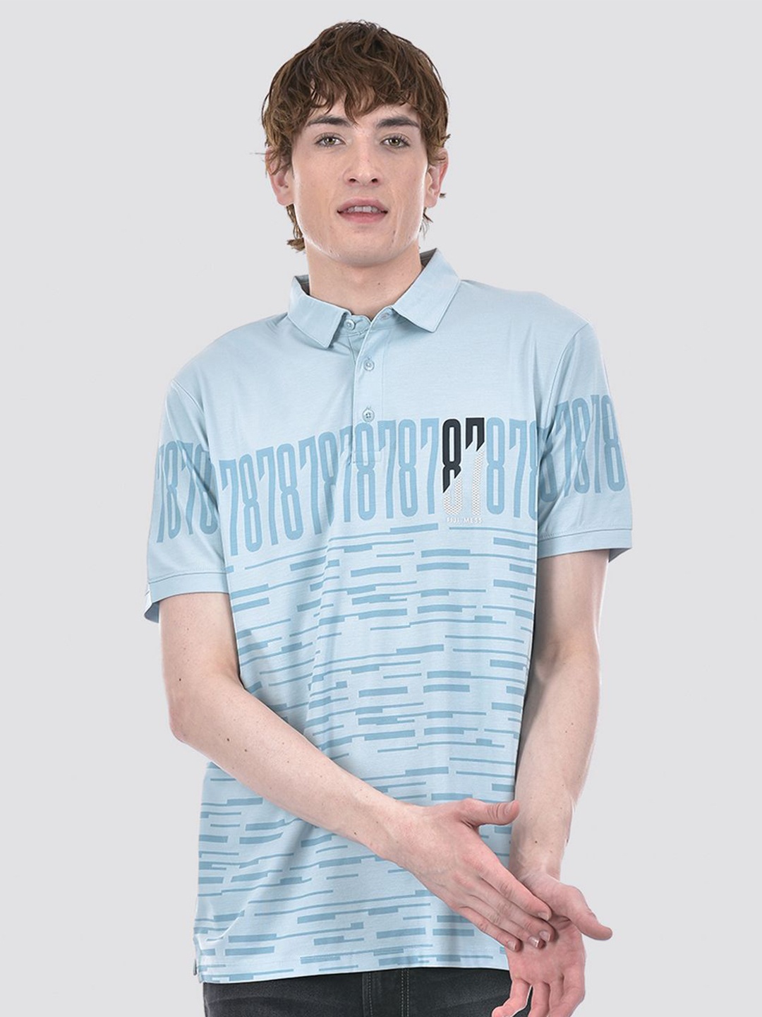 

EXCEED Men Polo Collar Solid T-shirt, Blue