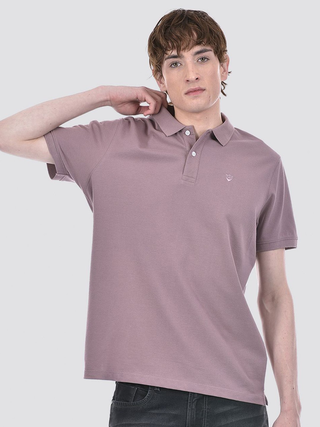 

EXCEED Men Polo Collar Solid T-shirt, Purple