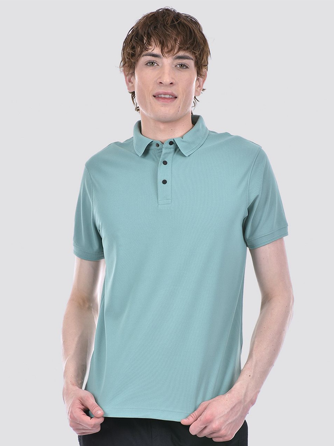 

EXCEED Men Polo Collar Solid T-shirt, Green