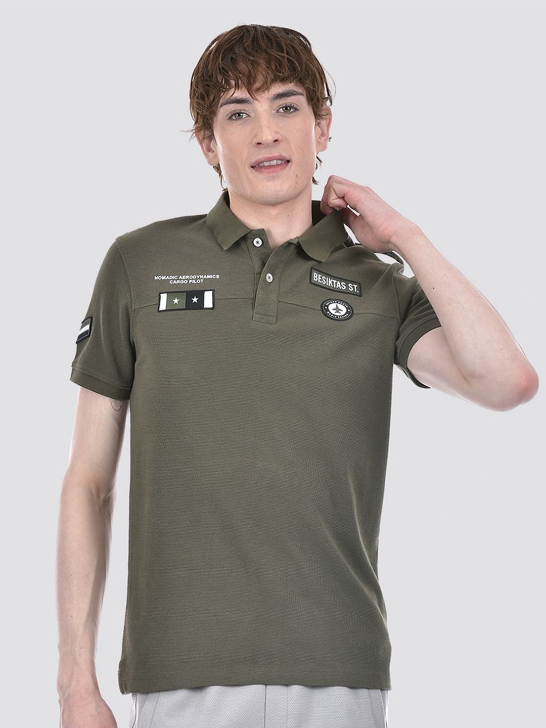 

EXCEED Men Polo Collar Solid T-shirt, Green