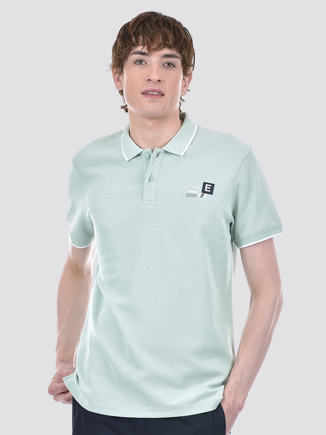 

EXCEED Men Polo Collar Solid T-shirt, Green