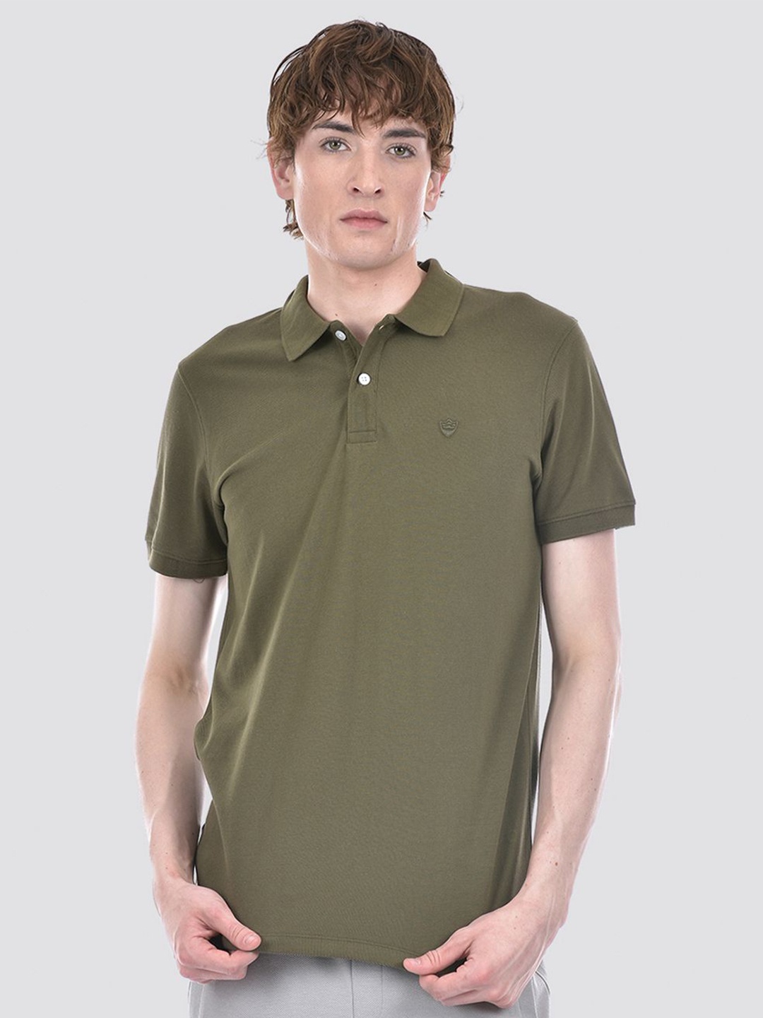 

EXCEED Men Polo Collar Solid T-shirt, Green