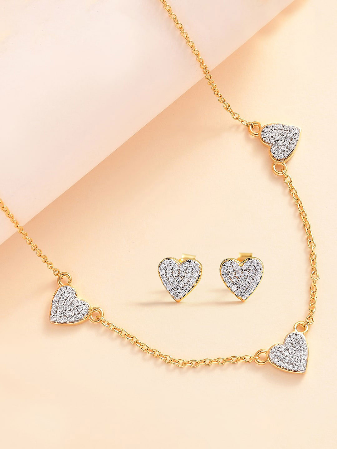 

Ornate Jewels Gold-Plated AD-Studded Details Jewellery Set