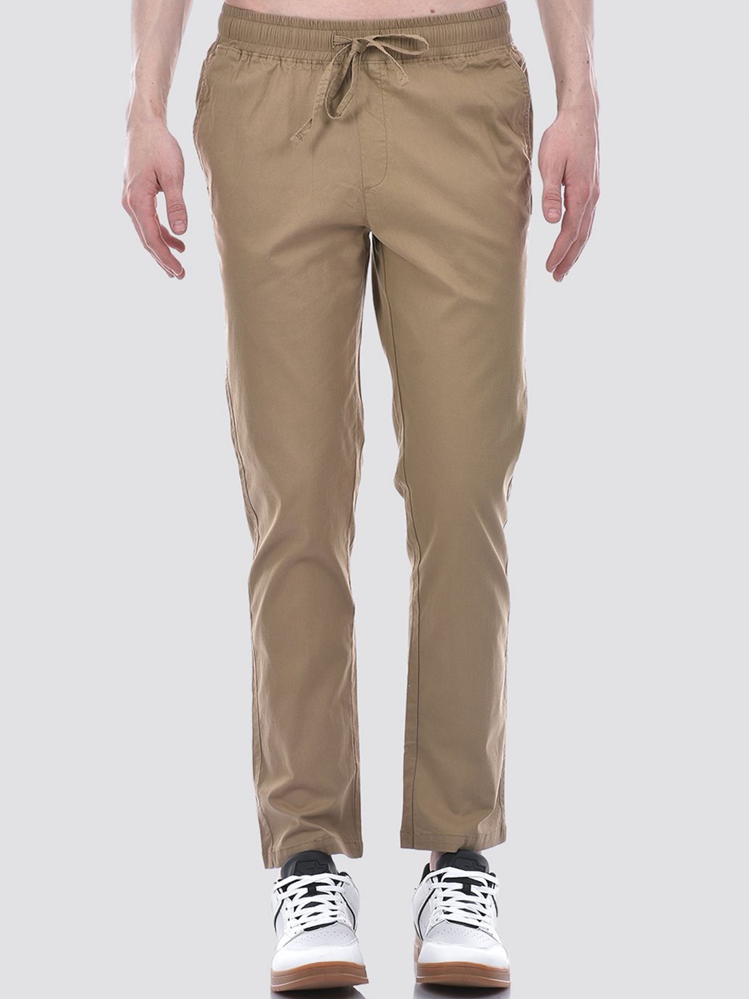 

EXCEED Men Solid Regular Fit Trousers, Beige