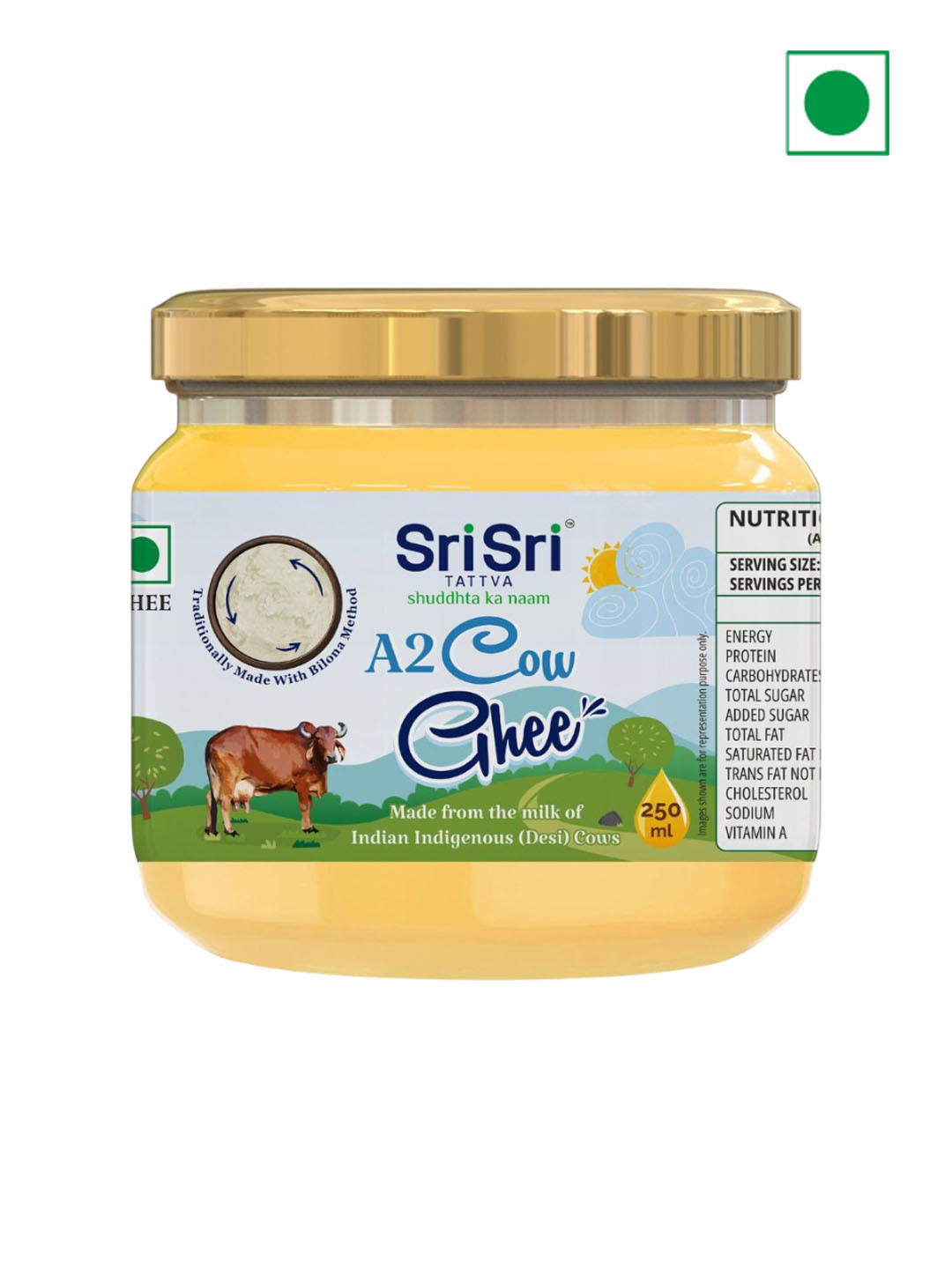 

Sri Sri Tattva A2 Cow Ghee - 250ml, Brown