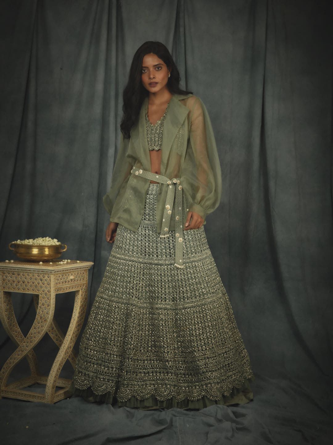 

Nikita Vishakha Made To Measure Lehenga Choli, Green