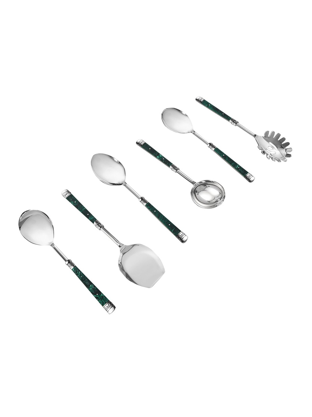 

THE HOME CO. Green 6 Pieces Stainless Steel Cutlery Set