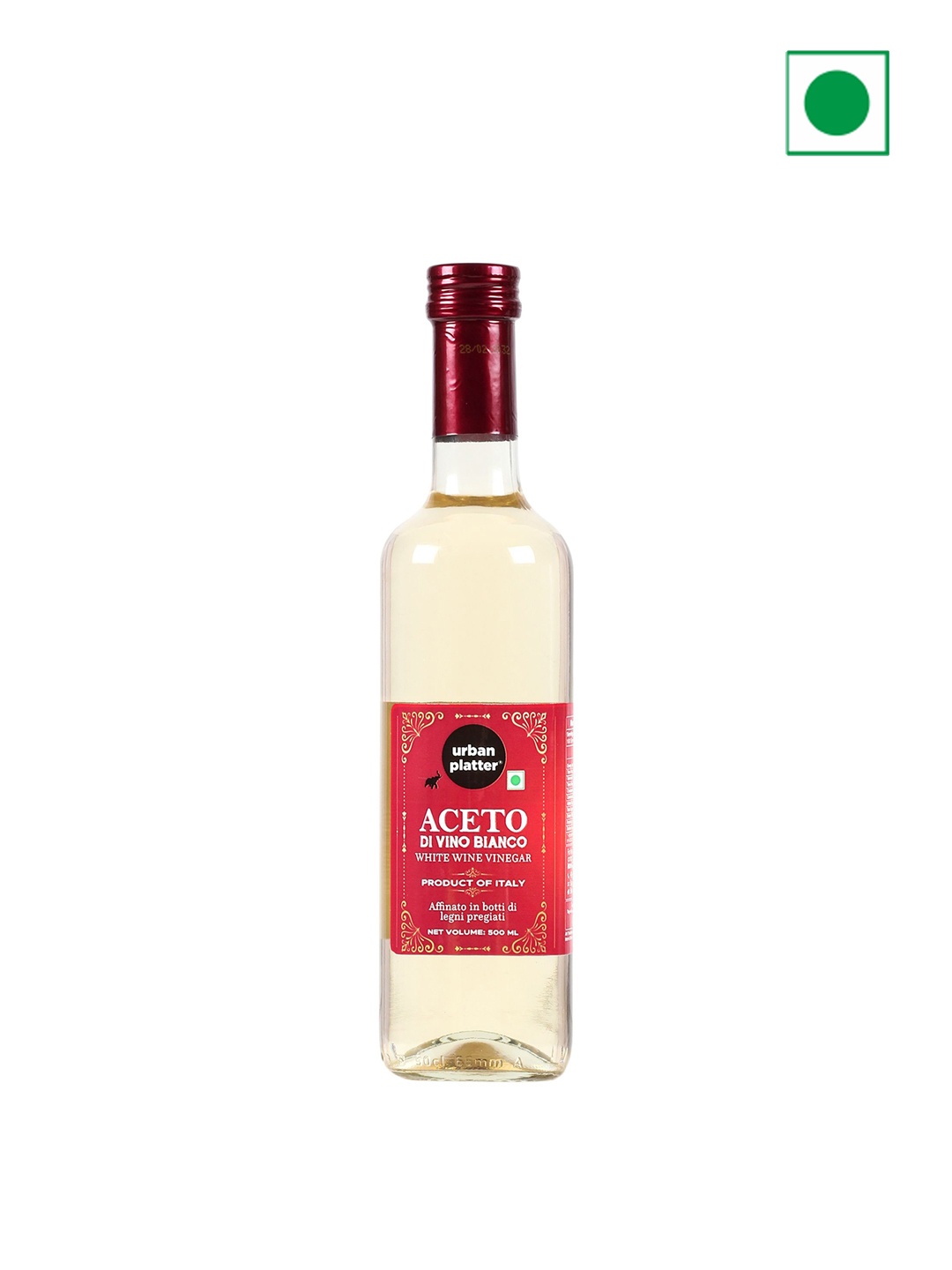 

URBAN PLATTER Aceto DI Vino Bianco White Wine Vinegar - 500ml, Transparent