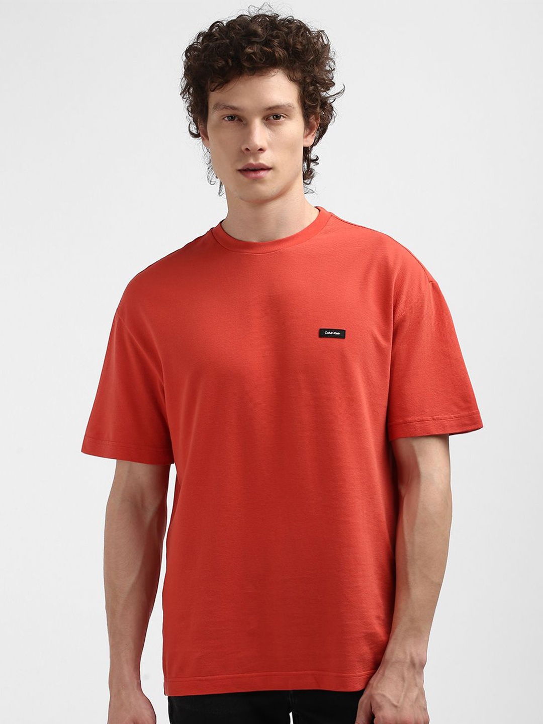 

Calvin Klein Men Solid Organic Cotton Round Neck T-shirt, Red