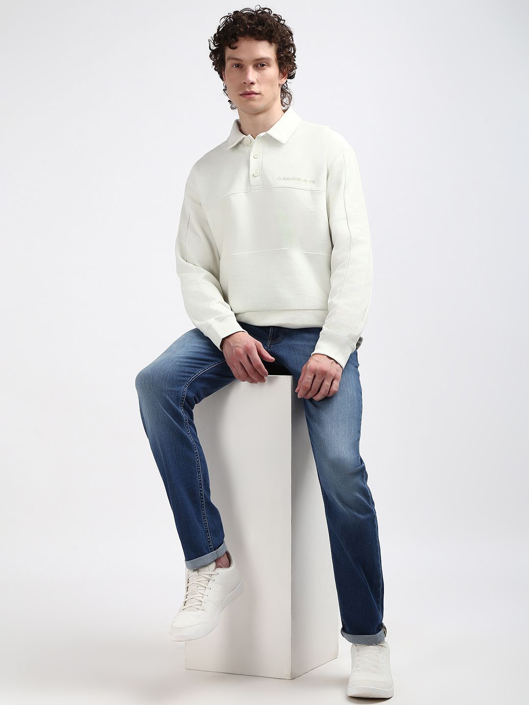 

Calvin Klein Men Long Sleeves Solid Sweatshirt, Off white