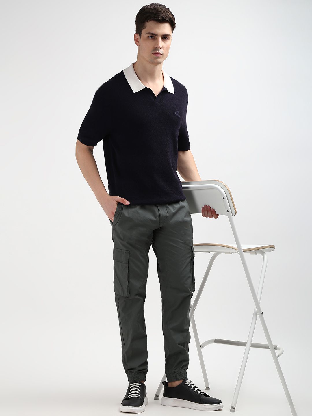 

Calvin Klein Men Solid Nautical Polo Collar T-shirt, Navy blue