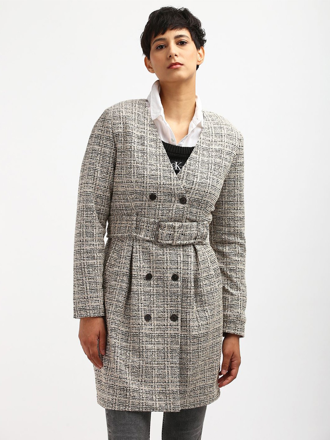 

Calvin Klein Solid Blazer Dress, Grey