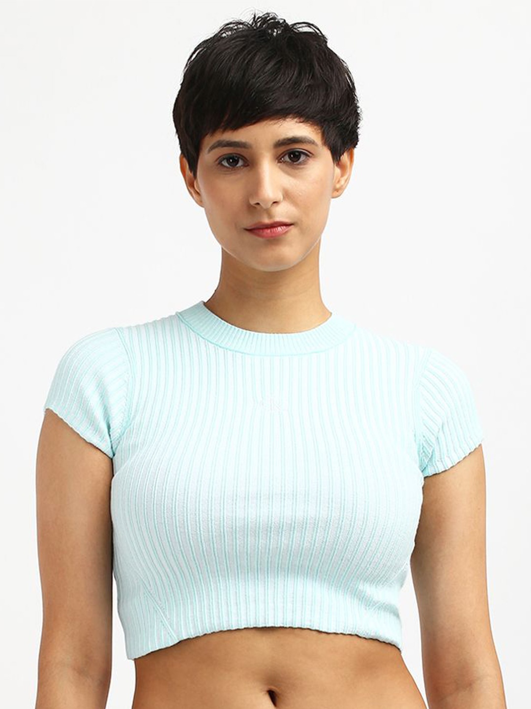 

Calvin Klein Organic Cotton Crop Top, Blue