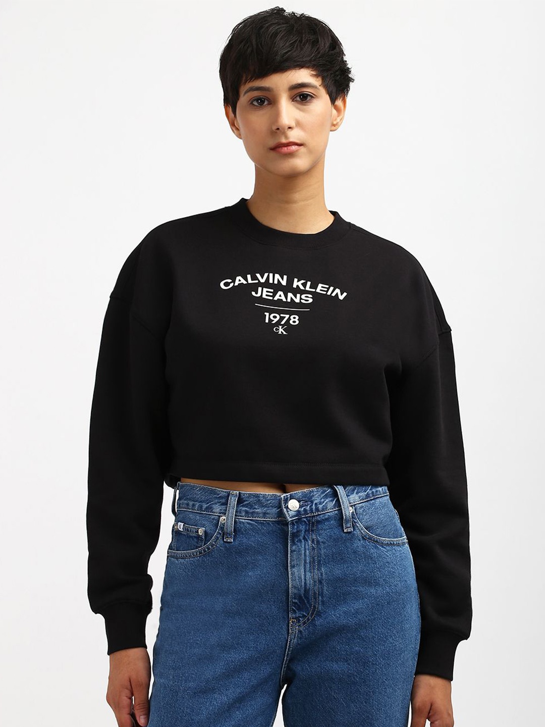 

Calvin Klein Women Cotton Printed Sweatshirt, Black