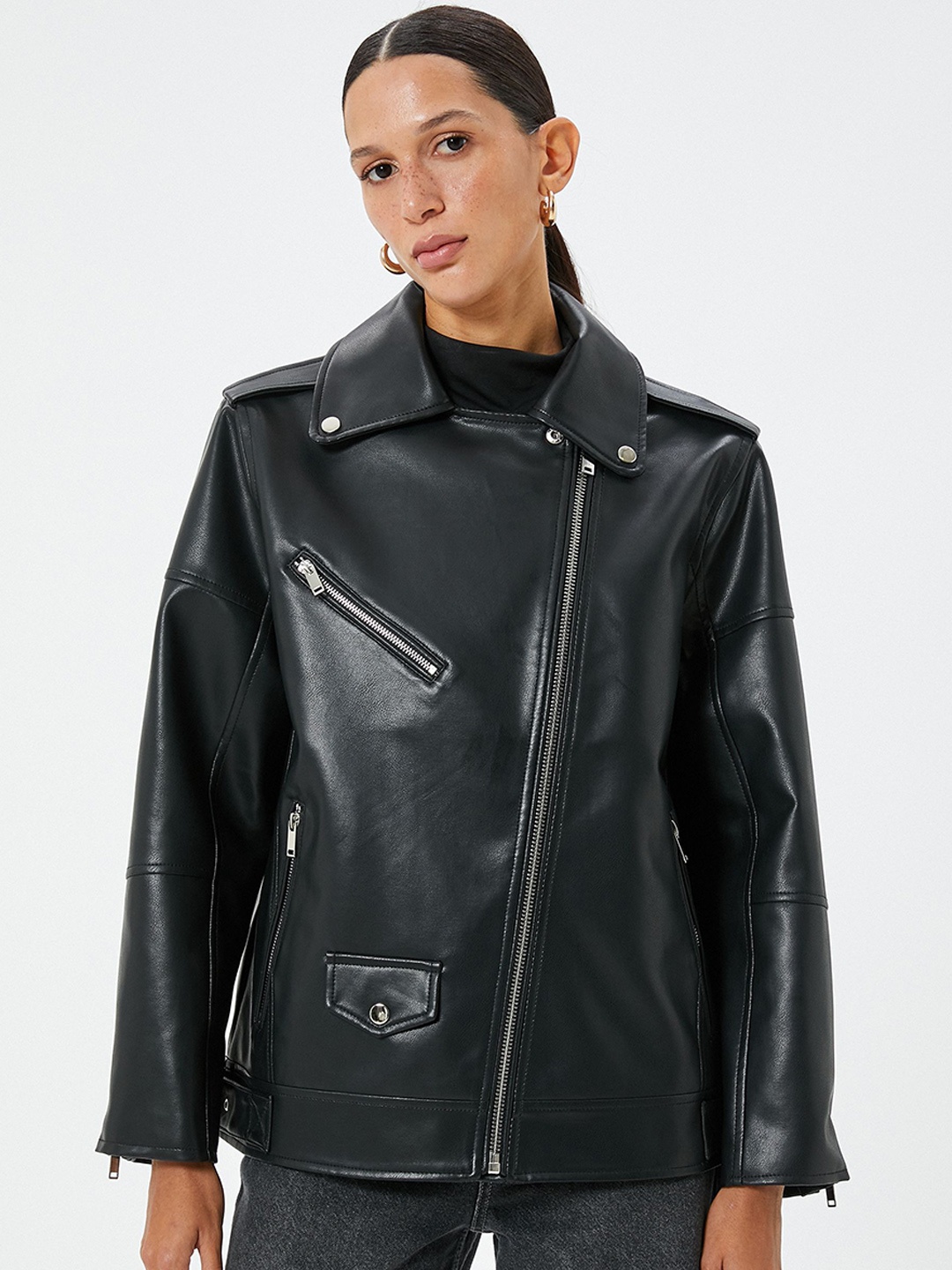 

Koton Women Solid Sporty Jacket, Black